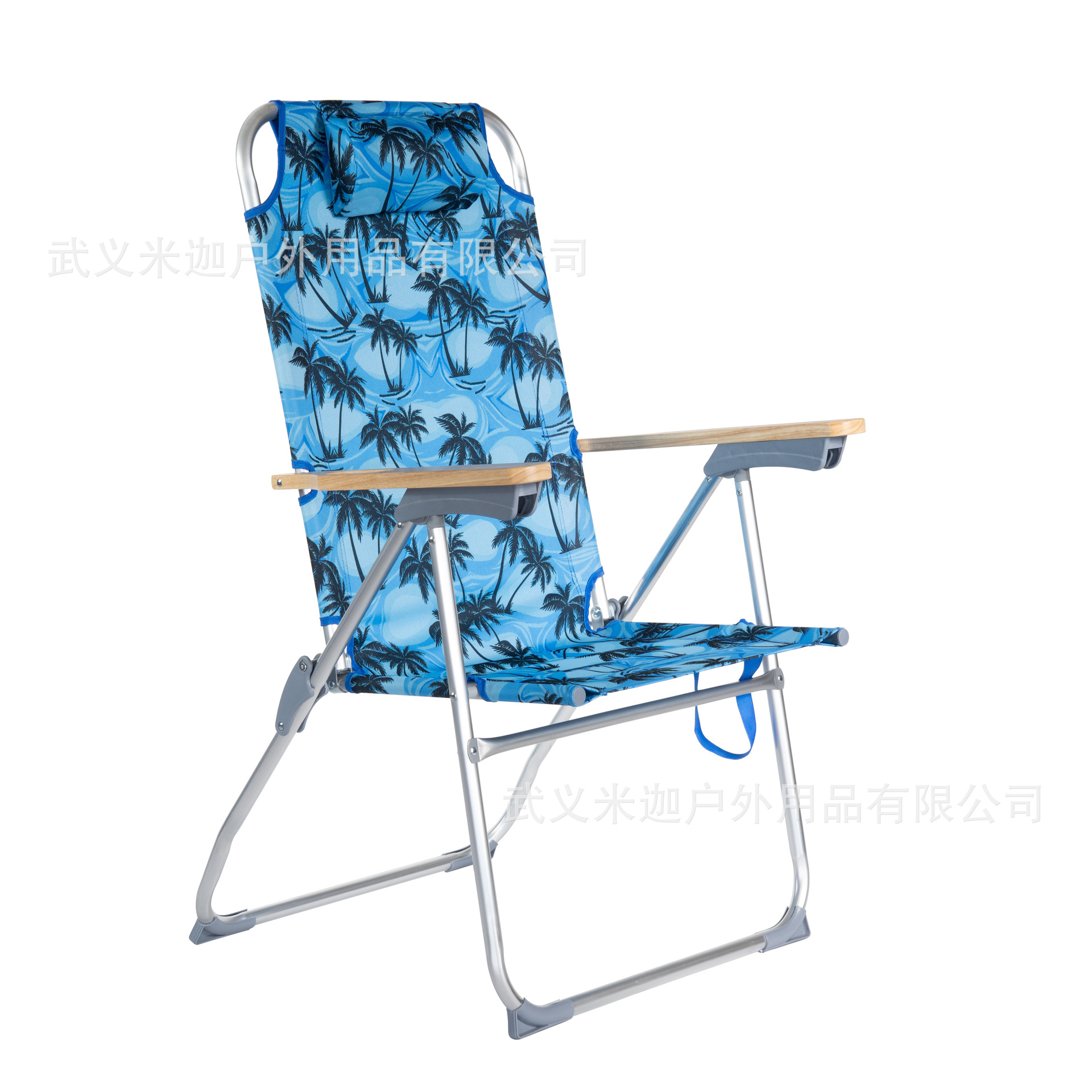 Nuevo transfronterizo portátil al aire libre silla de playa plegable sillón de madera sillón de ajuste de cinco velocidades al por mayor