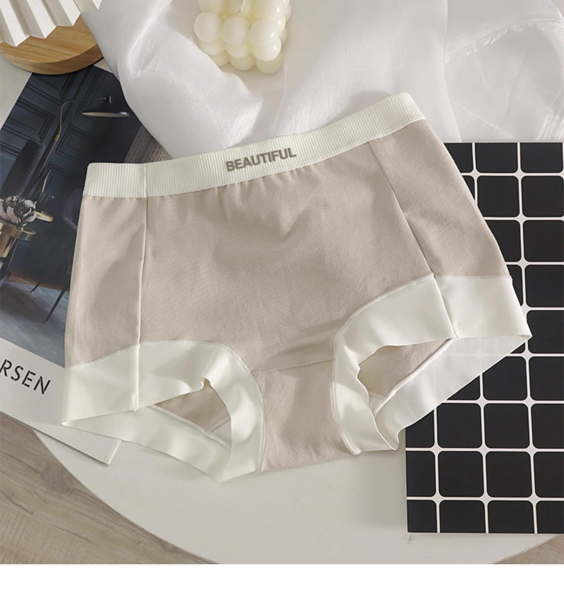 2 - en - 1 pantalones de seguridad 7A antibacterianos entrepierna panties de esquina plana de mujer algodón sin marcas anti-luz leggings