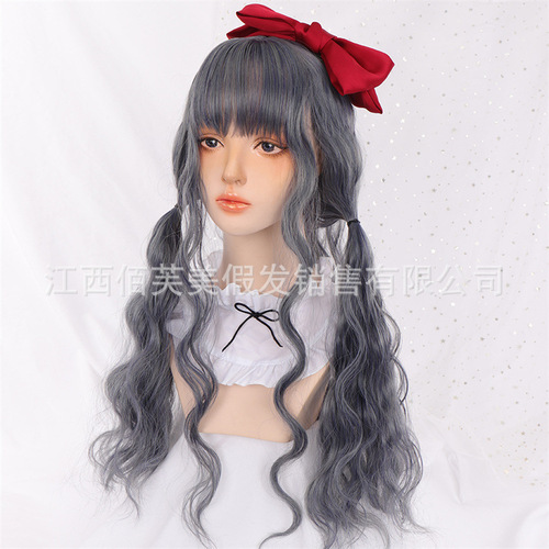Japanese wig for women with long curly hair AliExpress wool roll realistic temperament face shaping internet celebrity lolita long hair full headgear