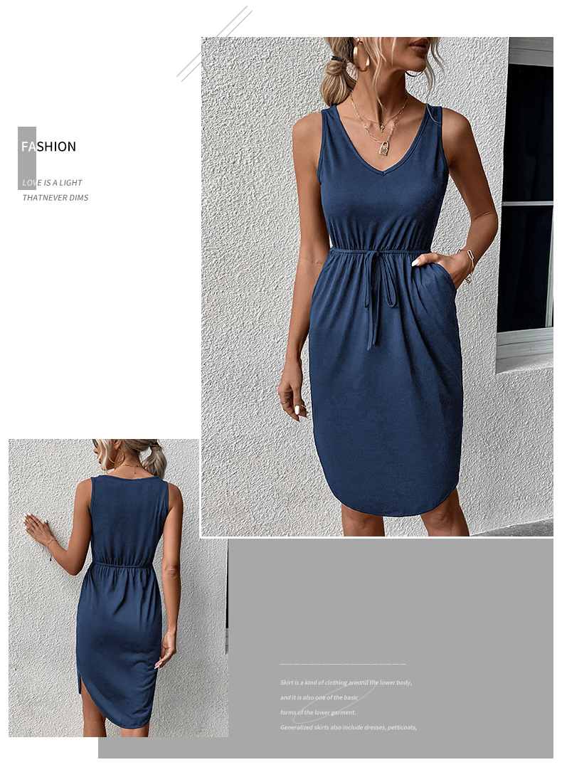 Summer Women Wear Sleeveless Casual Solid Color Dress 23 Summer Women Wear Sleeveless Casual Solid Color Dress