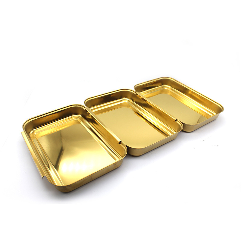 不锈钢肉酱调料碟长方形盘子烧烤方盘分格餐盘食物烤鱼食堂餐碟_