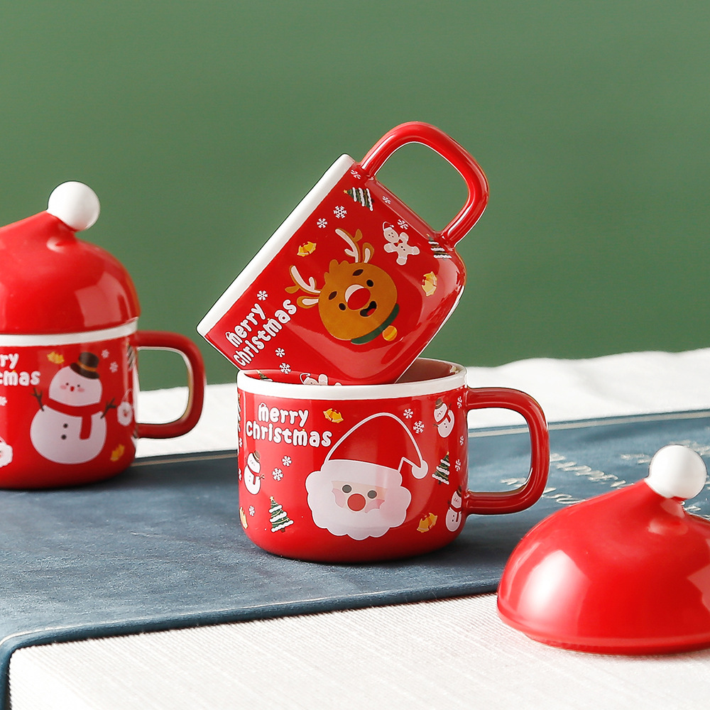 ceramics Material Christmas Fashion Santa Claus Ceramics Christmas Tableware 1 Set