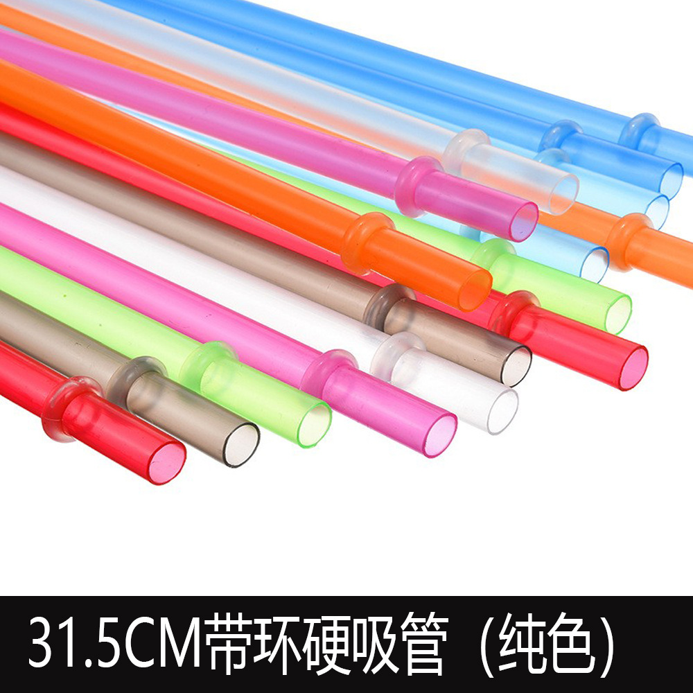 31,5 CM tubo rígido repetible con pajita de anillo Pajita dura de rosca de color transfronterizo Pajita de plástico PP anti-caída