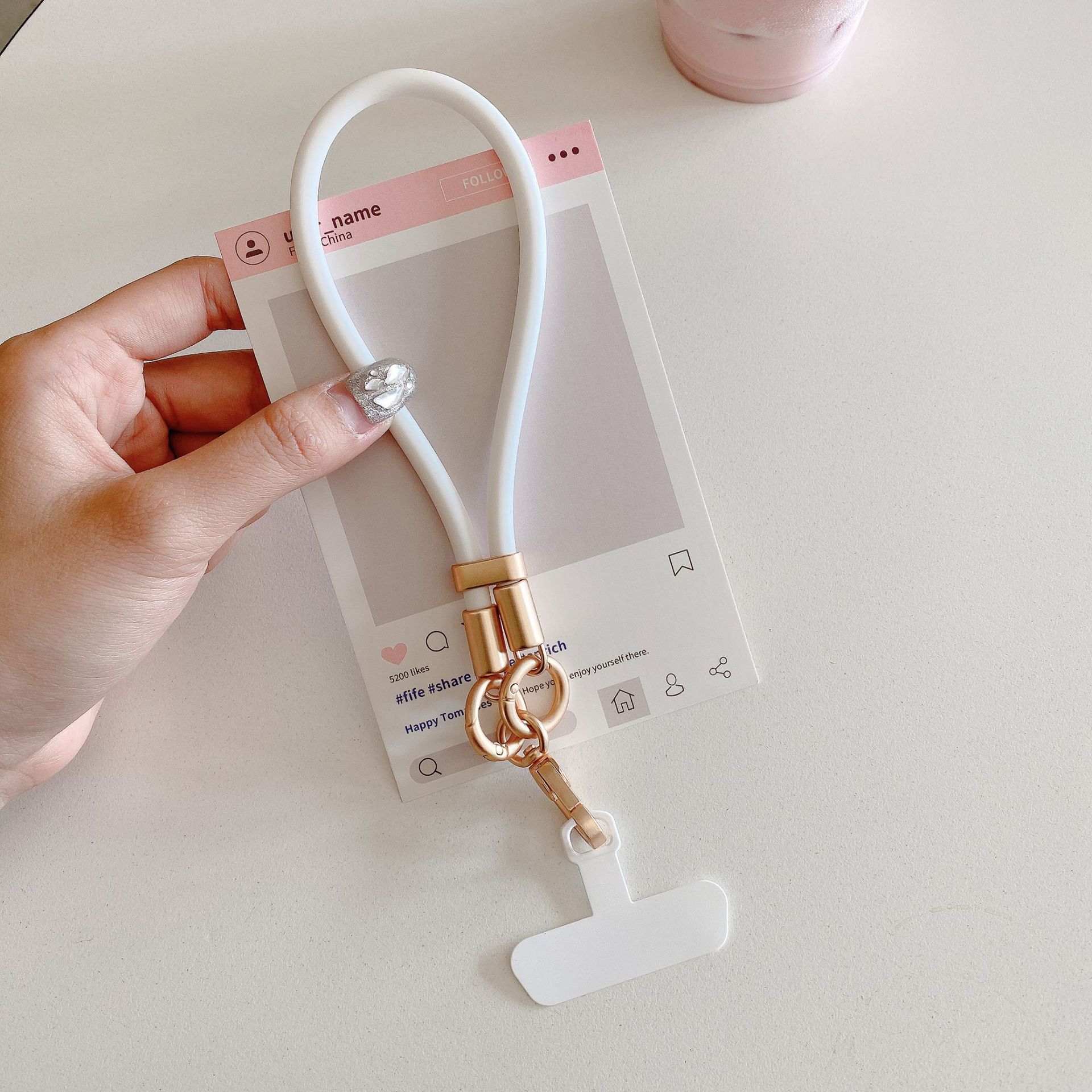 Silicona líquida cordón corto para teléfono móvil junta pulsera corta funda para teléfono móvil anti-pérdida para exteriores cadena de muñeca cuerda corta