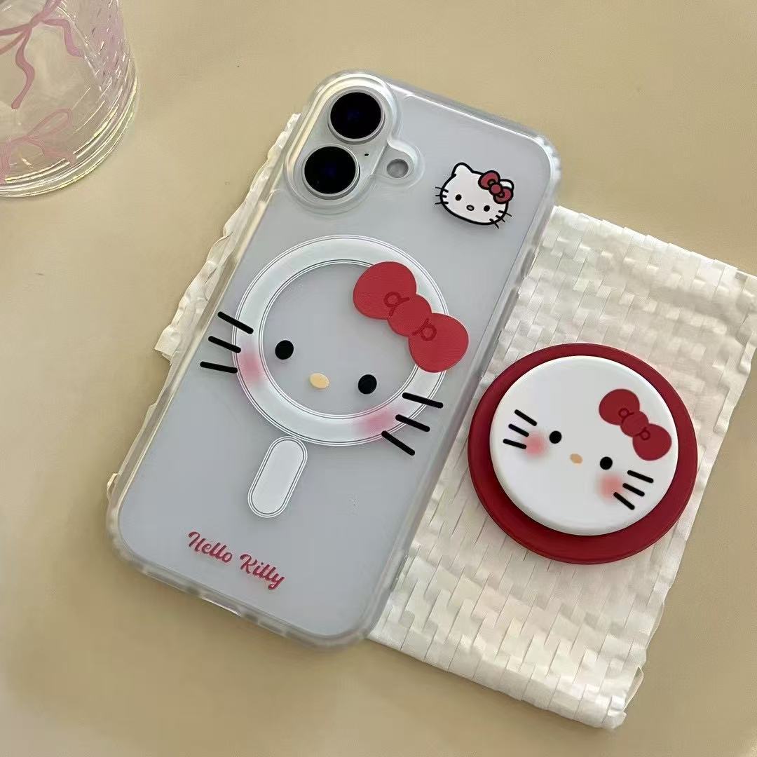 Chica ins emoji kt rojo esmerilado para iphone15 soporte magnético 16ProMax Apple 14/13 nuevo