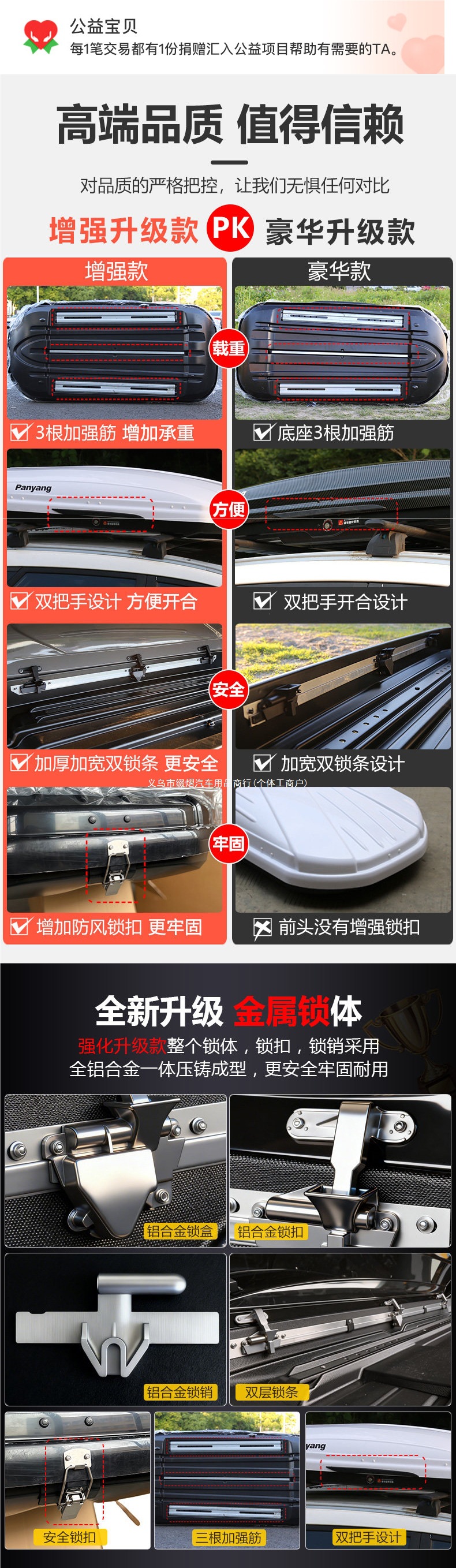 Car roof luggage box, large capacity SUV roof box, universal travel luggage box