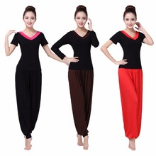 广场舞服装套装女运动跳舞衣服灯笼裤短袖瑜伽练功服秋