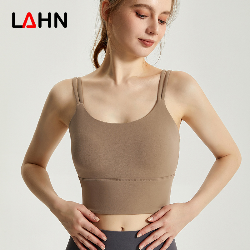 Camiseta Deportiva LAHN con Tirantes Finos Integrados, Prenda Exterior Fija, Resistente a Impactos, Agradable al Tacto, Camiseta Deportiva sin Espalda