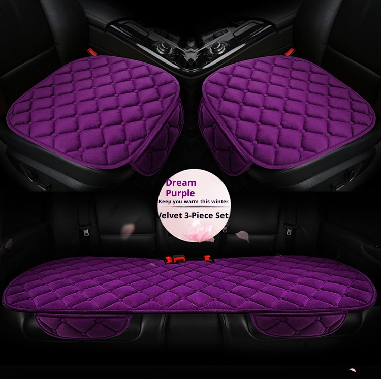 Plush Seat Cushion Half-Pack Seat Cover Velvet Seat Cushion Winter Seat Cover Small Three-Piece Cross-Border E-Commerce Car Seat Cushion