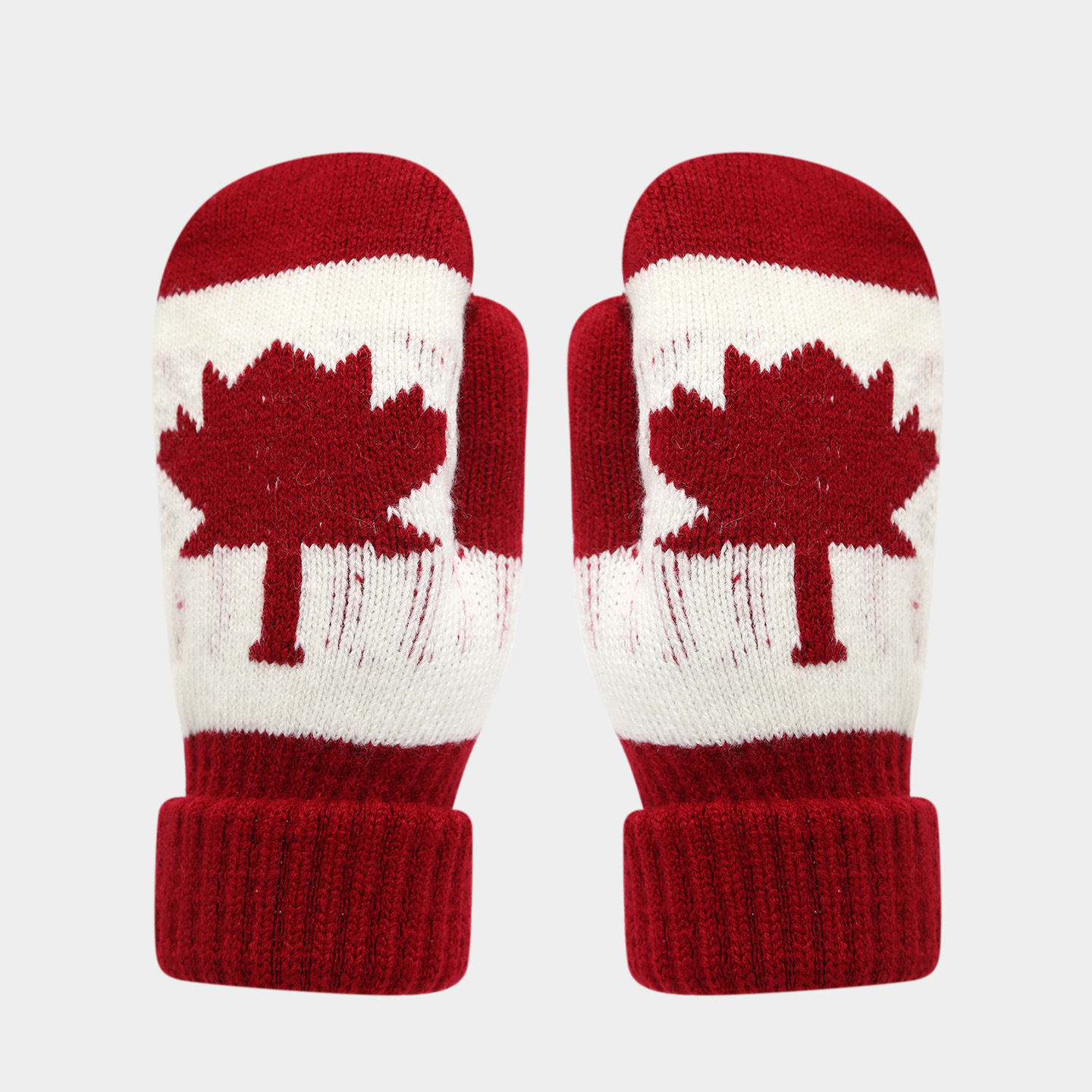 Bandera canadiense patrón de hoja de arce gorra de punto bufandas guantes de tres piezas para hombres y mujeres ociosos cálidos de tres piezas de moda image 5