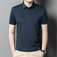 专柜纯色翻领男士短袖polo衫2024夏季新款商务休闲免烫百搭男T恤