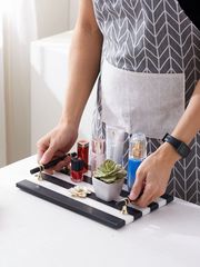 4TXN批發商務酒店輕奢大理石收納托盤小號長條西點展示盤洗手台洗