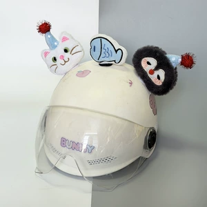 Electric Car Helmet Decoration Doll Cat Fish Ear Ski Helmet Sticker