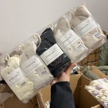 秋冬新款加厚女士中筒水貂绒袜复古日韩系潮款袜毛毛卡通套系袜