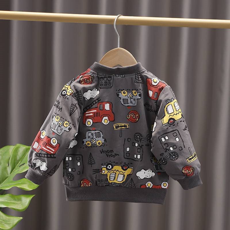 Boys' Jacket Spring New Children's Car Zipper Top Korean Baby's Spring and Autumn Western Style Kids Jacket