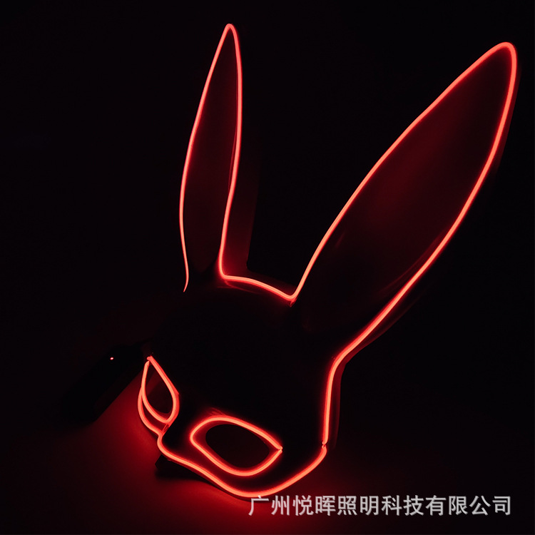 Wansheng lindo conejo belleza vestir máscara fluorescente bar discoteca Carnaval sexy conejito Máscara Luminosa