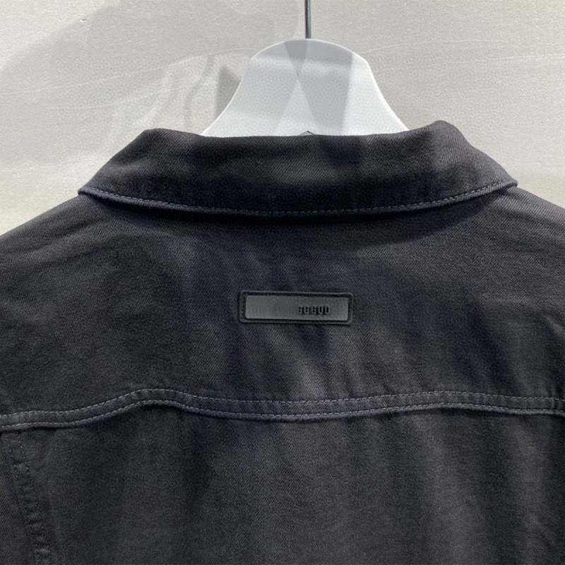 正しい版のEssentialsの第8四半期のFOG秋冬の高い街の水洗いのゆったりしているカップルのデニムのシャツのコートのファッションの札|undefined