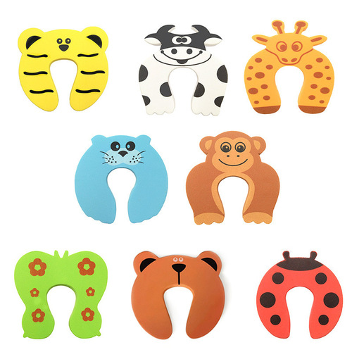 Manufacturer Direct Sales Cartoon Animal Safety Door Card Door Stop Baby Thickened Eva Children's Anti-Scalding Safety Door Card