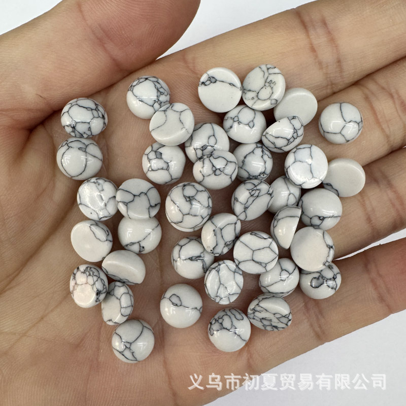 速売通爆金8mm天然石半円形戒面石パッチdiyビーズ部品卸売り