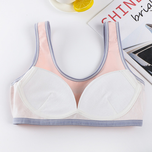 Manufacturer wholesale girls' underwear, high school students, junior high school students' bras, developmental period middle school students' pure cotton sports back bras