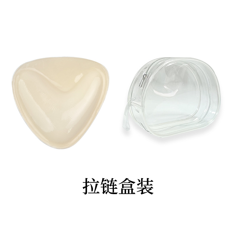 Triángulo de silicona pegatinas en el pecho mujeres empujan hacia arriba auto-adhesivo almohadilla en el pecho invisible engrosada esponja almohadilla traje de baño bikini ropa interior insertar