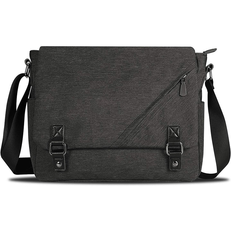 Men's Business Briefcase, Large-Capacity Shoulder Crossbody Bag, Multi-Functional Canvas Waterproof Messenger Bag, Tablet Bag