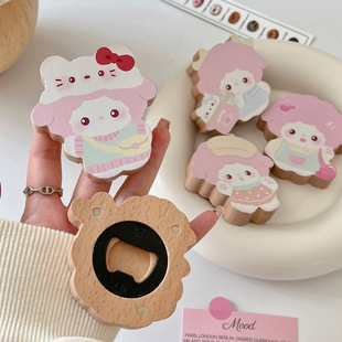 [Yuan Hibiscus Bamboo] Cartoon Lamb Beech Bottle Opener 24 New Household Cute Solid Wood Wine Screwdriver Wholesale
