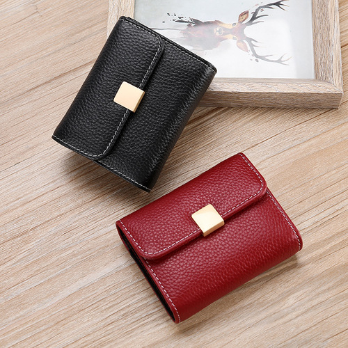 New Arrival Simple Genuine Leather Women's Cowhide Multi-Slot Small Card Holder Business Card Wallet Coin Purse Women's Driver's License Card Case