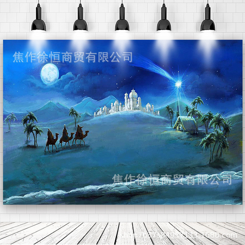 Amazon temu ホット販売雪だるま雪景色クリスマス背景布バナークリスマスパーティーの装飾小道具旗布|undefined
