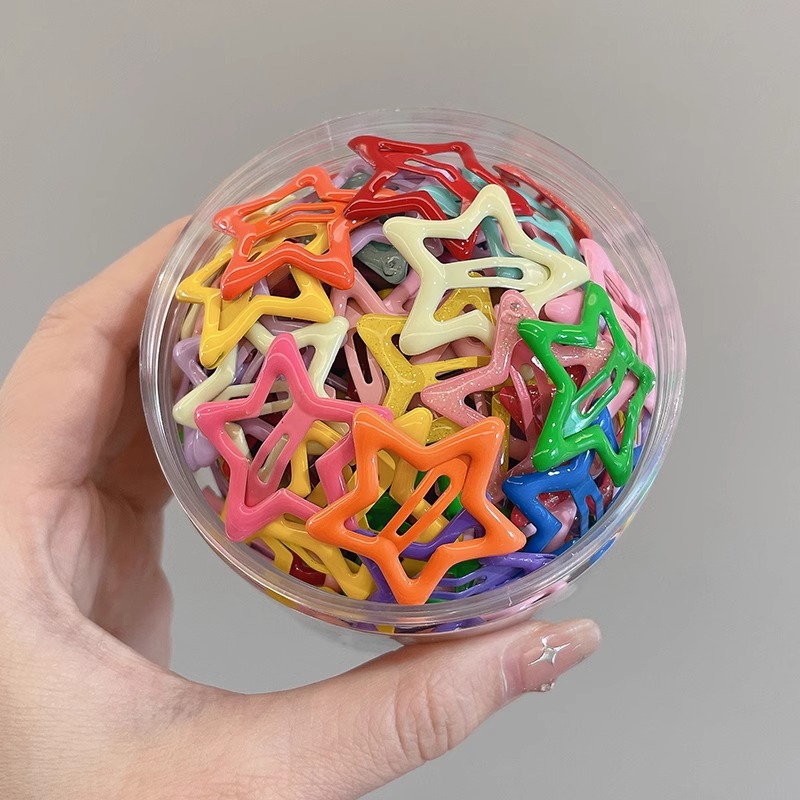 Nuevo clip de BB dopamina de color estrella de pentaco pequeño clip de cabello para niños tocado para niños lindos bordes laterales clip de cabello