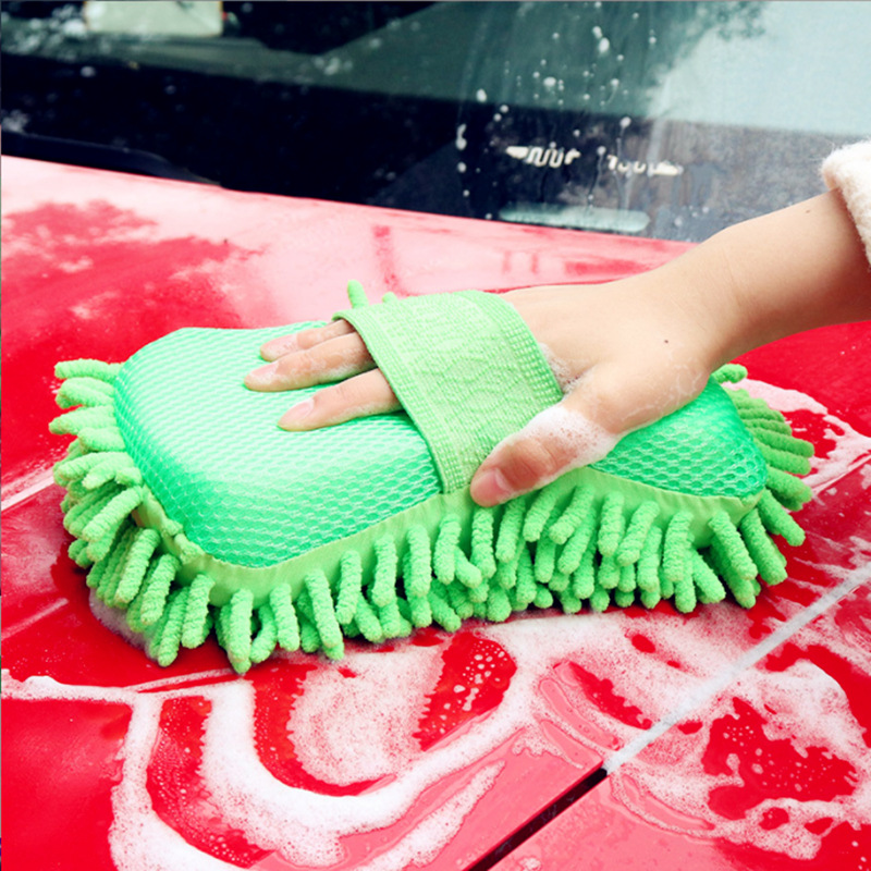 Coral Velvet Large Sponge Block Car Wiping Artifact Special High-density Cotton Water-absorbing Car Brushing Car Gloves Will Not Damage The Paint Surface