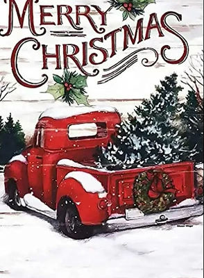 Avtomobil döşəmə paspasları – Wholesale Diamond Painting Crystal Velvet - christmas-truck-01-5080cm