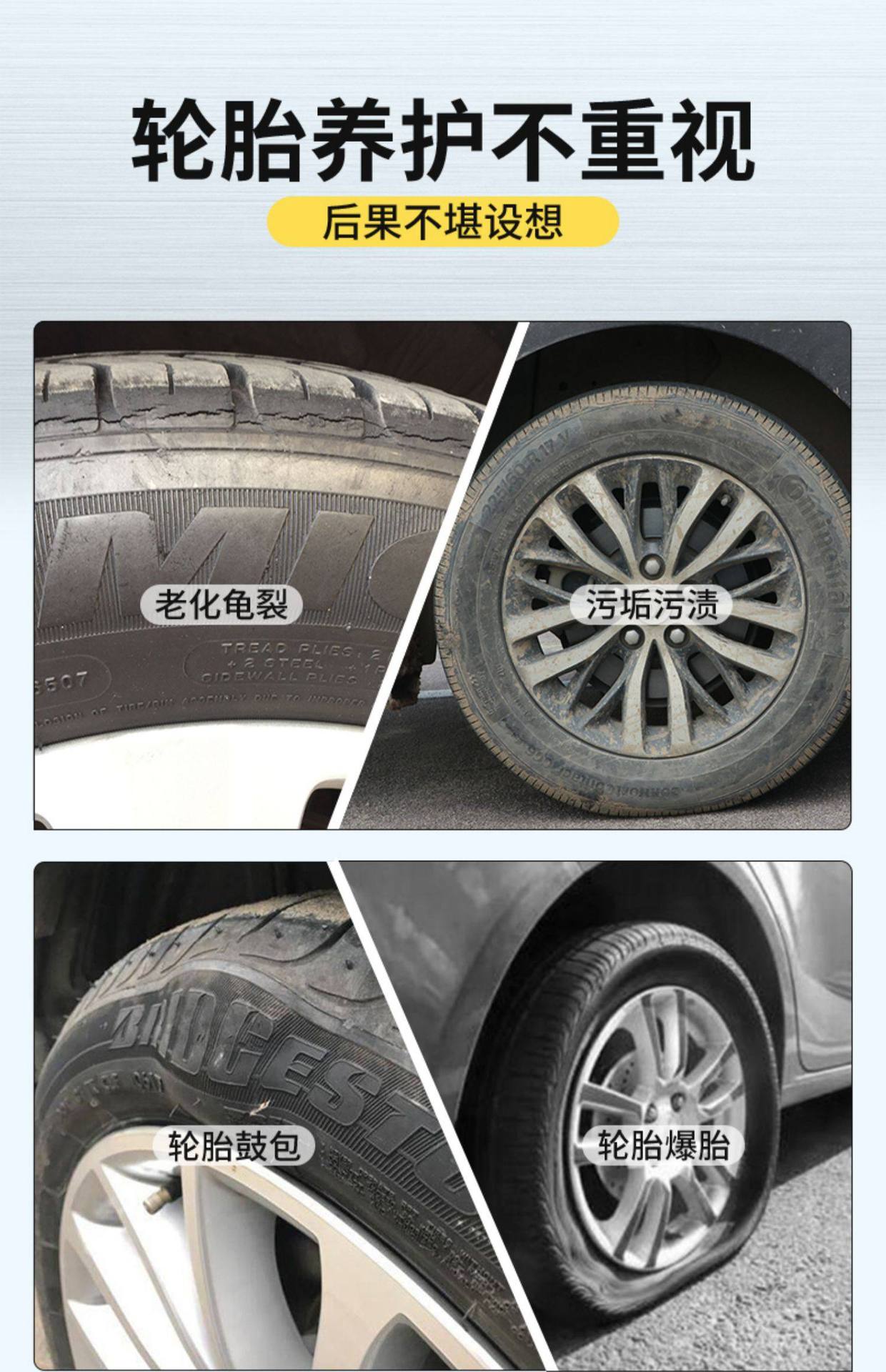 Car Tire Wax, Tire Shine Agent, Foam Cleaning, Waterproof Maintenance Wax, Gloss Enhancer, Blackening, Long-Lasting, Anti-Aging