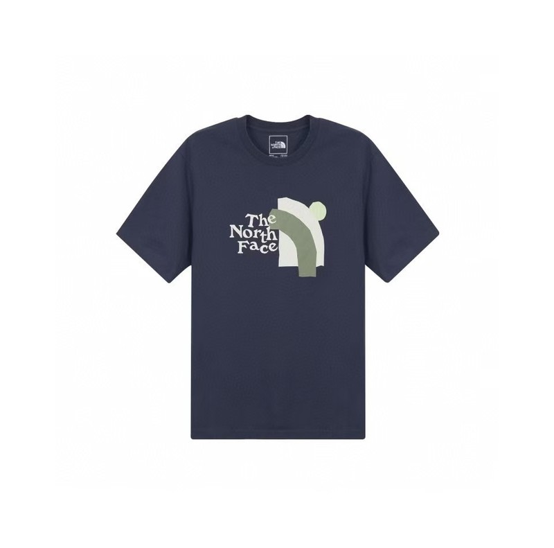 NTノースフェイスの純綿Tシャツの正しいバージョン、男性と女性用、カップル向けの同じスタイル、トレンディなプリント、幅広で多用途、カジュアル半袖|undefined