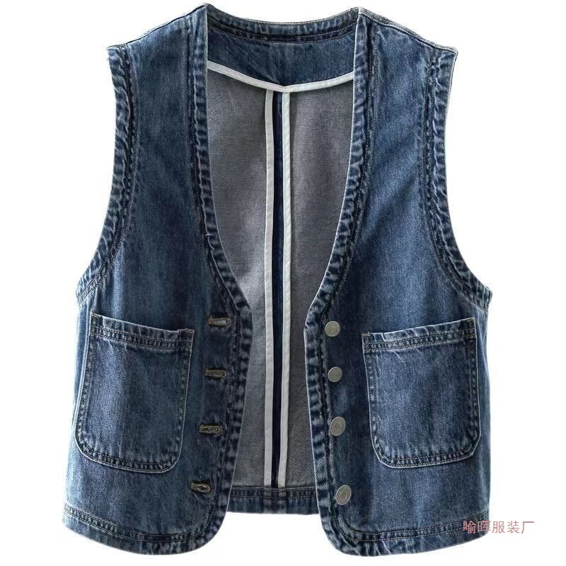 Versatile New Spring Stylish Denim Vest for Women, Short Casual Outerwear Vest Top, Fashionable New Product Versatile New Spring Stylish Denim Vest for Women, Short Casual Outerwear Vest Top, Fashionable New Product