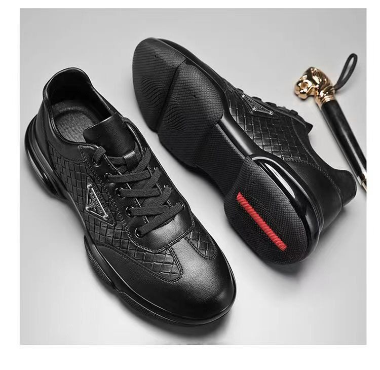 Giày thể thao nam da nhân tạo đế mềm nhẹ kiểu sneaker thời trang — Màu nâu, Màu đen chi tiết 14