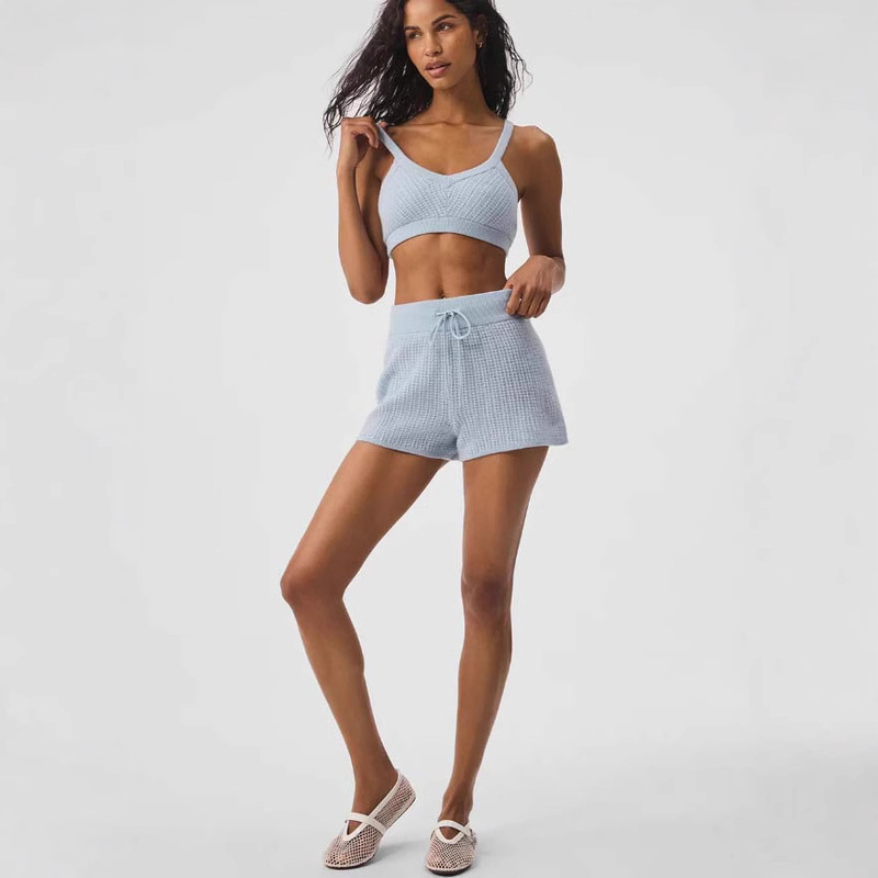Alo Suit Short Top Shorts Women's Loose Inner Layering Shirt Suspenders Outer Sleeveless Knitwear Alo Suit Short Top Shorts Women's Loose Inner Layering Shirt Suspenders Outer Sleeveless Knitwear