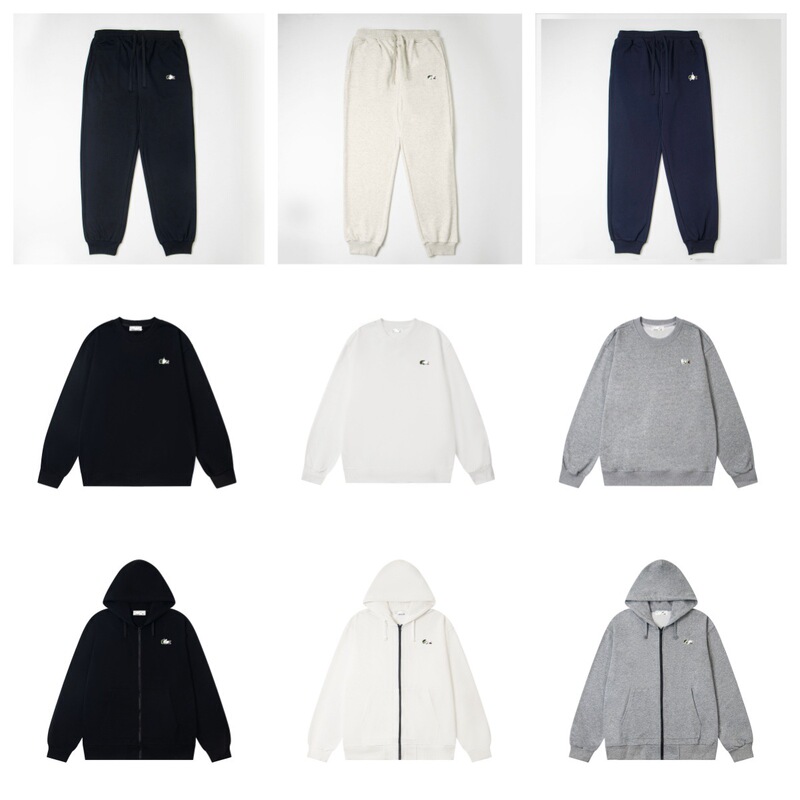 Cross-border hooded solid-color autumn and winter loose-fit outerwear, unisex, simple and casual, featuring a crocodile-patterned design, round neckline, and zipper closure, available as a set Cross-border hooded solid-color autumn and winter loose-fit outerwear, unisex, simple and casual, featuring a crocodile-patterned design, round neckline, and zipper closure, available as a set