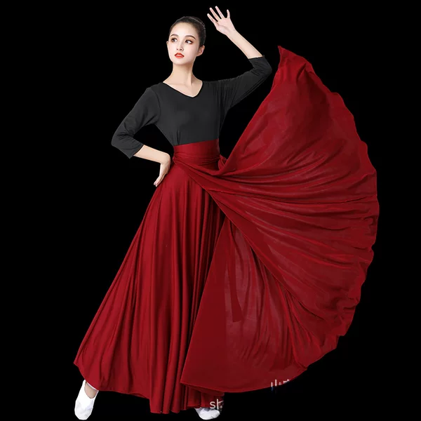 Xizang Dance Practice Skirt Mongolian Dance Costume Female Performance Dance Suit Large Swing Skirt Performance Skirt Xinjiang Dance Suit