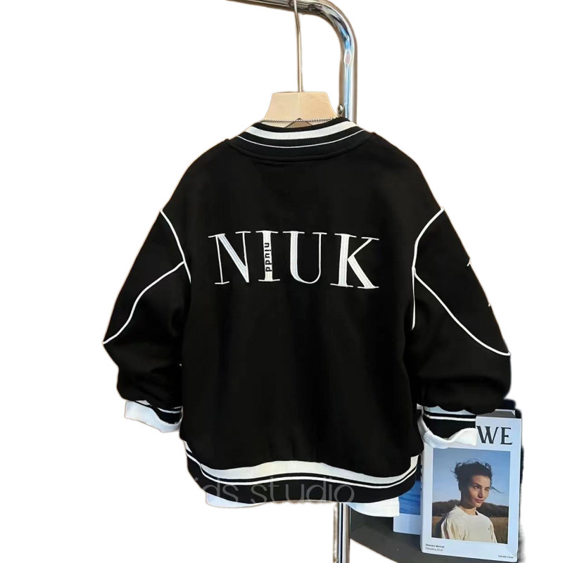 어린이 옷 소년 봄과 가을 코트 새로운 스타일 중대형 어린이 유행 잘 생긴 봄 옷 소년 캐주얼 야구 옷