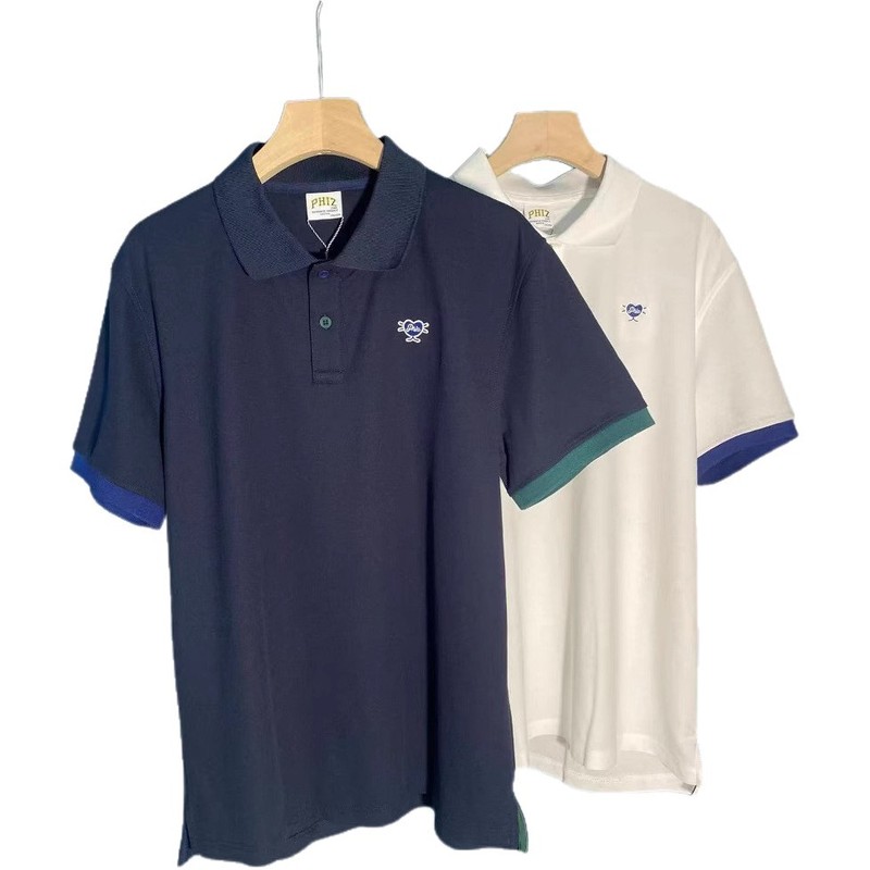 クロスボーダー Hazzys Haggis 2025 夏新作 袖口コントラスト クール POLO 半袖 Tシャツ メンズ|undefined