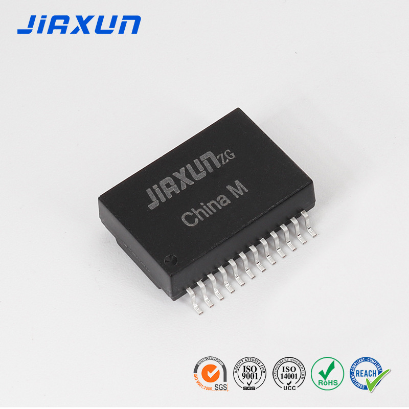 Jiaxun 24pin transformador de puerto de red ultrafino original filtro de fibra óptica transformador de red Gigabit 10 Gigabit personalizado