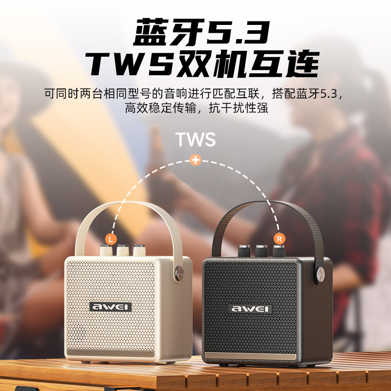 Awei 2025 新しいポータブル Bluetooth スピーカー屋外大音量ポータブルスピーカー防水防塵小型スピーカー|undefined