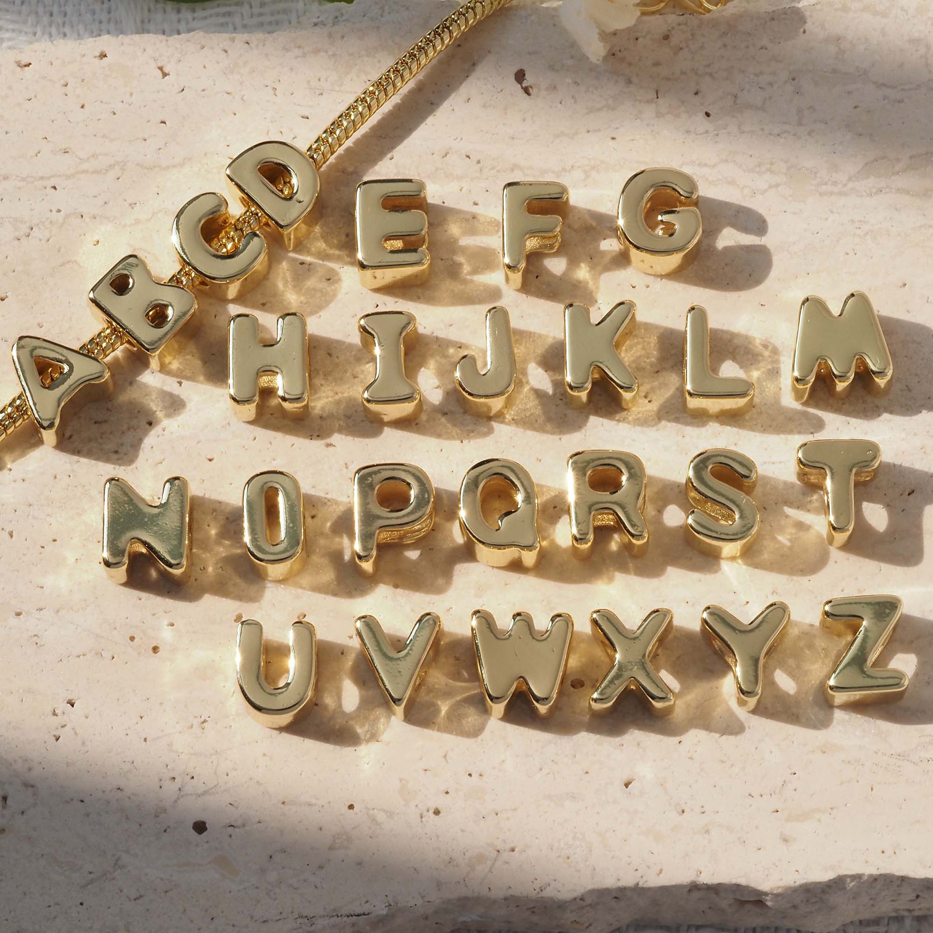 Gold Plated Initial Letter Pendant Necklace Simple Diy Jewelry_voghion.com
