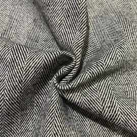 年底品质货羊毛黑白人字纹1cm人字呢服装工艺裤子毛呢面料