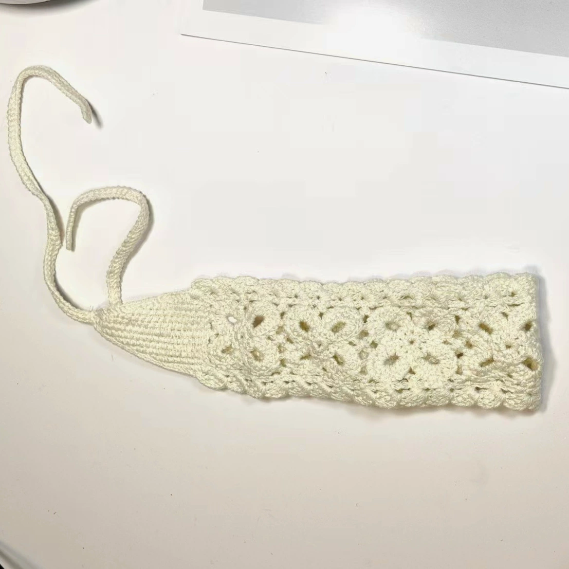 Этническая Crochet повязка на голову, тканое украшение для волос, регулируемая, яркий бохо-стиль