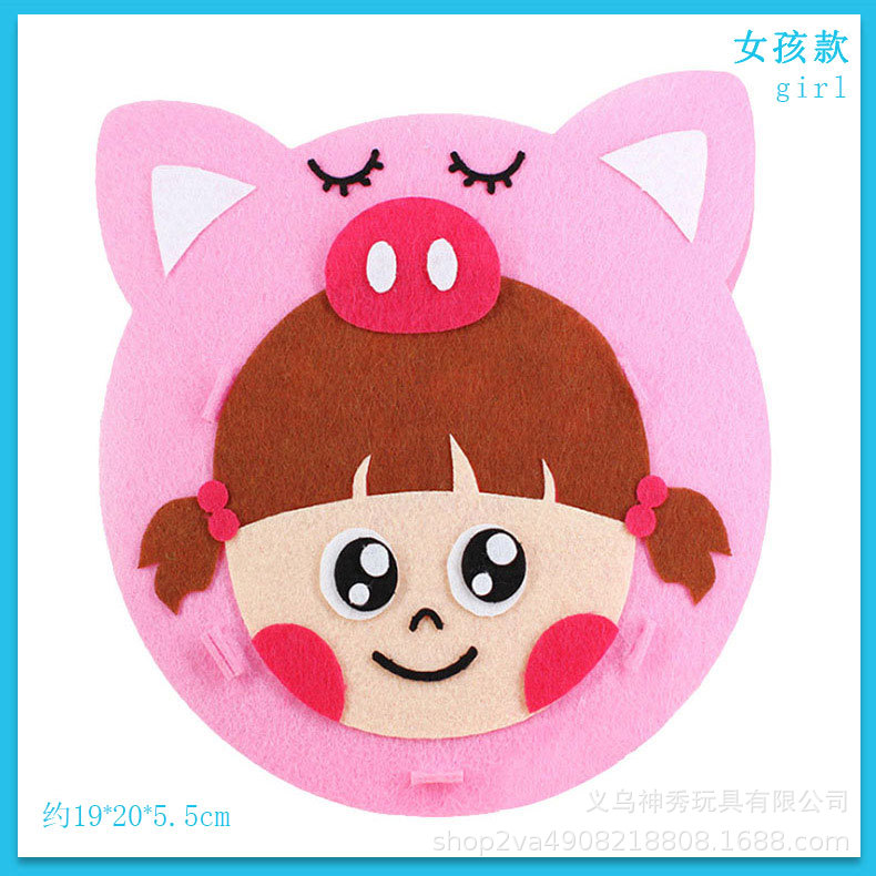 Linterna de dibujos animados no tejida Festival del Medio Otoño creativo paquete de material de bricolaje hecho a mano linterna portátil no tejida