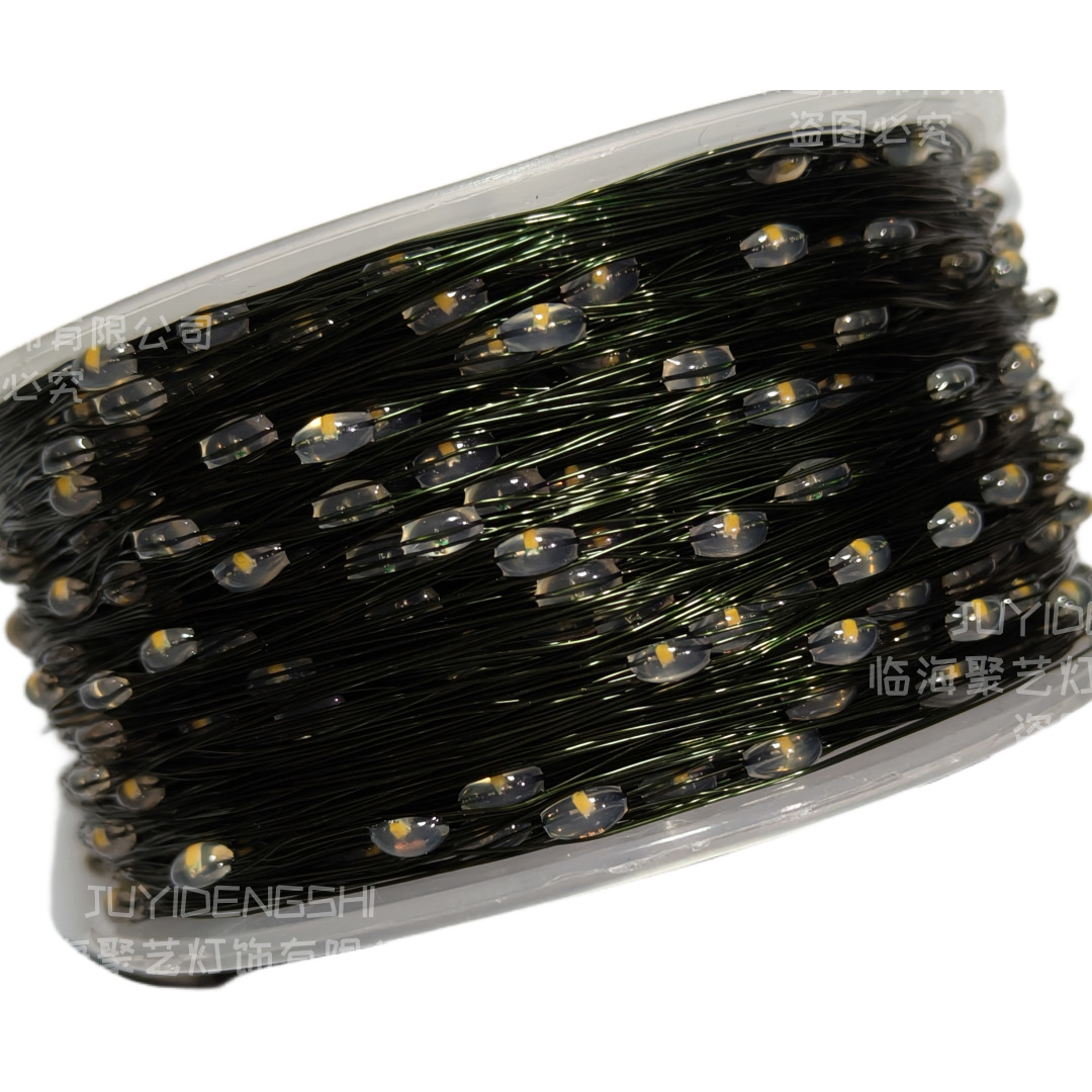 Mayorista control remoto transfronterizo árbol de Navidad LED línea recta lámpara de alambre de cobre impermeable estrella de Navidad decoración de guirlandas de caña