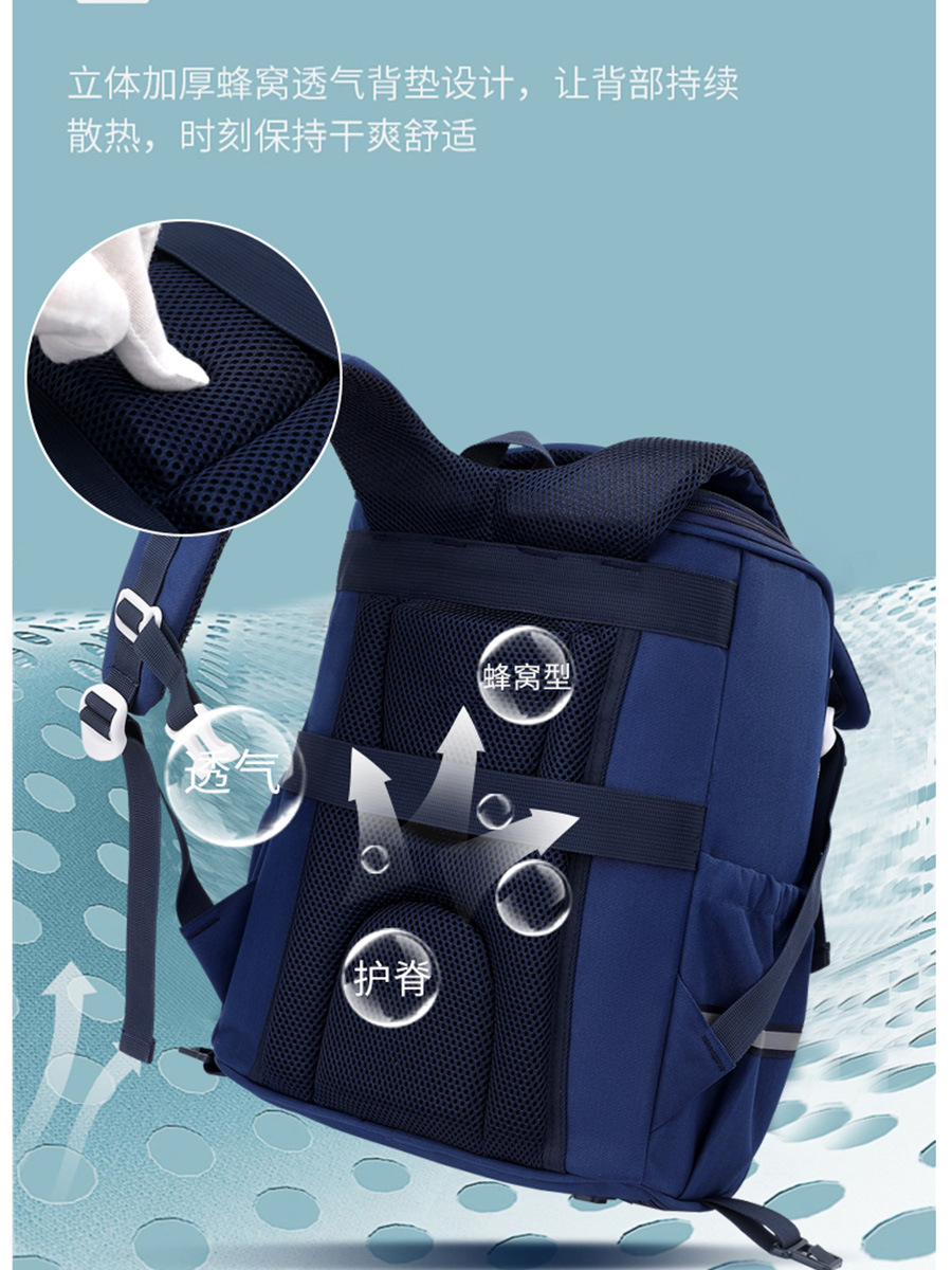 Natural Fish New Boys and Girls Elementary School Student Trolley Schoolbag Detachable Backpack for Grade 3 to Grade 6 Stairs Climbing