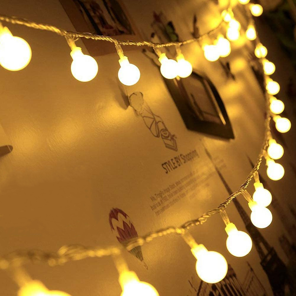 led string lights white frosted ball string lights battery powered indoor outdoor camping atmosphere decorative lights
